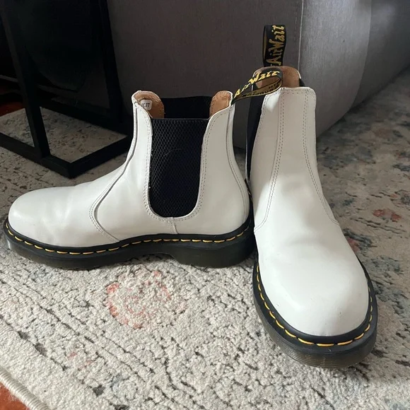Dr. Martens White Chelsea Ankle Boots - Picture 3 of 5